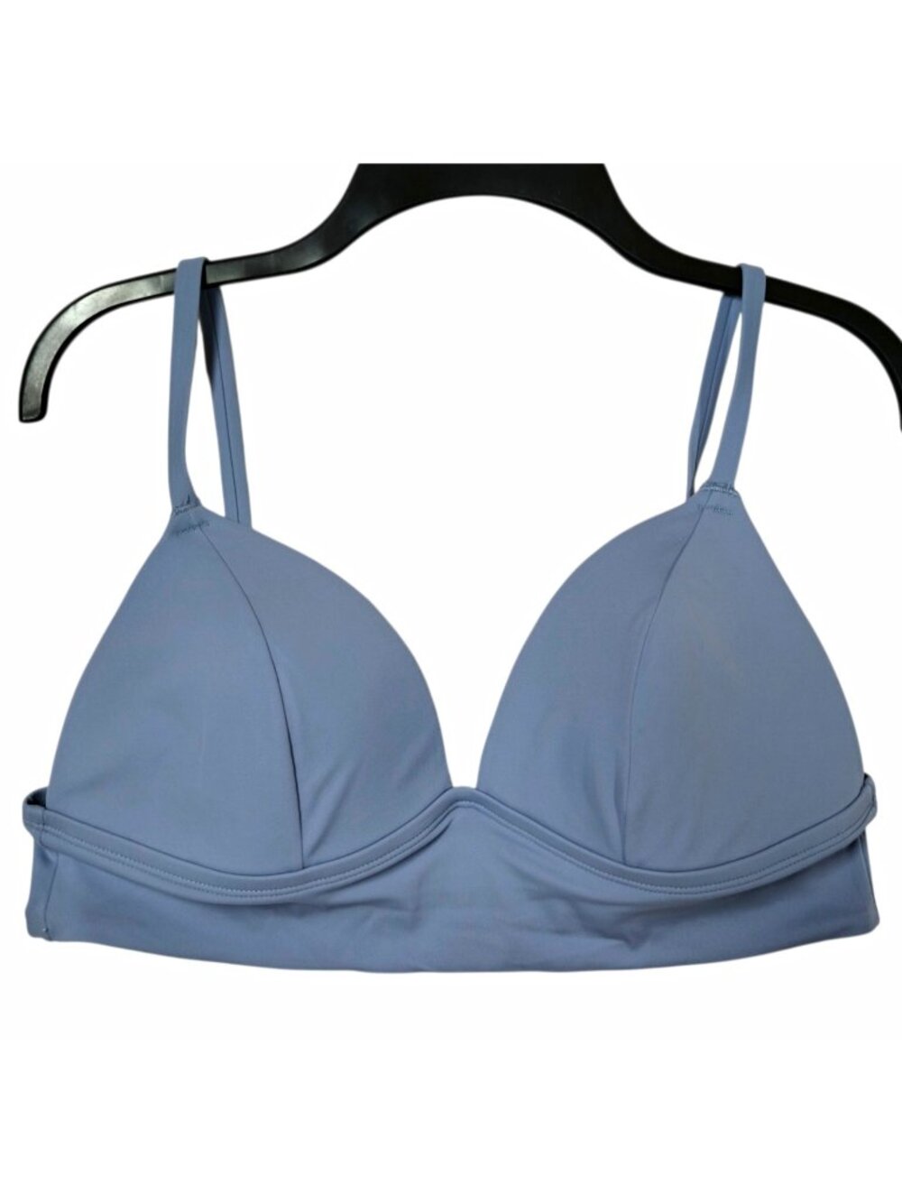 Adore Me Large Blue Wireless Bra Padded Plunge Longline Double Strap Smooth
